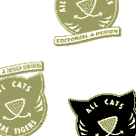 Detail of All Cats Are Tigers logos